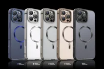 Чехол iPhone 14 Pro Njoyny Metal MagSafe (черный)