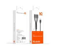 Кабель 3в1 McDodo CA-5790 Lightning+microUSB+Type-C - USB черный, 1,2м