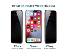 Защ. стекло iPhone XS Max/11 Pro Max Full приватное черное