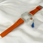 Ремешок Watch Series Ultra 49mm New band + прозрачный корпус, оранжевый