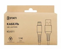 Кабель Kstati KS-011 Lightning - USB черный, 1м