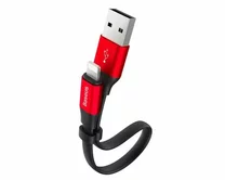 Кабель Baseus Nimble Lightning - USB черный-красный, 0,23м