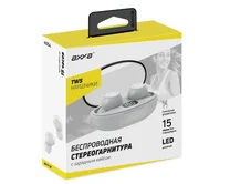 Bluetooth стереогарнитура Axxa AB-03, LED, TWS, BT 5.2 зарядный футляр 300mAh белый