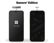 Защитное стекло iPhone 13/13 Pro/14/16e ANANK Anti-fingerprint (для игр, не отставляет отпечатков пальцев) матовое черное 