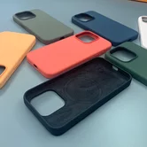 Чехол iPhone 15 Pro Silicone MagSafe без лого (голубой)