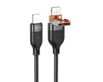 Кабель Borofone BU45 Happy USB/Type-C - Lightning черный, 1,2м