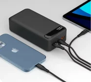 Внешний АКБ 30000 mAh NRG Turbo V2 Deppa, QC3.0, PD, 22,5W,display, черный