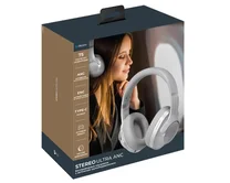 Наушники с Bluetooth Deppa Stereo Ultra ANC, BT 5.4, ANC/ENC, 500mAh, серебристые