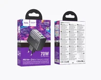 СЗУ-1USB + 2USB-C Hoco CS75A, PD75W+QC3.0, черный