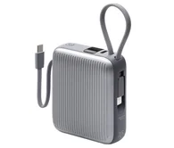 Внешний АКБ 10000 mAh NRG Turbo Cable Deppa, 22.5W, графит