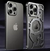 Чехол iPhone 15 Pro Max Njoyny MET-17 (серый)