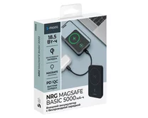 Внешний АКБ 5000 mAh NRG MagSafe Basic,15W QI, Deppa, черный, 33666