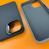 Чехол iPhone 16 Njoyny NY-111 Soft Fiber (серый)