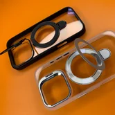 Чехол iPhone 16 Plus NjoynyN23 Ring Stand Clear (белый)