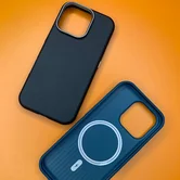 Чехол iPhone 16 Njoyny NY-39 Leather (черный)