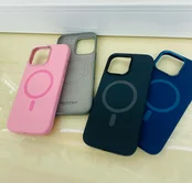 Чехол iPhone 16 Njoyny Metal Silicone (серый)